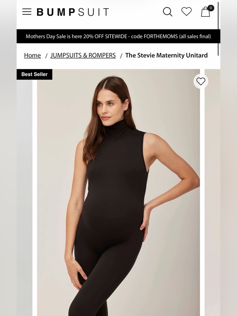 Bumpsuit The Stevie Maternity Unitard, Medium
